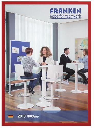 FRANKEN Dokumentenhalter Frame It X-tra!Line, DIN A4, magnetisch, 5 Stück, rot, ITSA4M/5 01