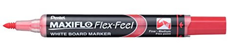 Pentel MWL5SBF-BX Maxiflo Flex-Feel Whiteboard-Marker Rot, 1 Stück