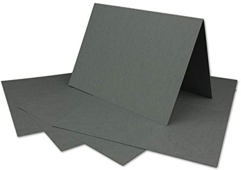 50 DIN A6 Faltkarten Anthrazit - Karten zum Selbstgestalten 14,8 x 21 cm - Klappkarten mit 160 g/m² - Colours-4-you von Glüxx Agent