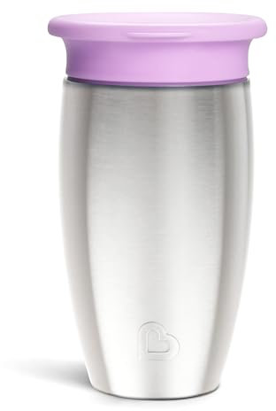 Munchkin® Miracle® Stainless Steel 360 Toddler Sippy Cup, 10 Ounce, Purple