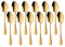 SUNSENGEUR Dessert Spoons, 18/0 Stainless Steel, Oxford European Style 7.3 inches-Pack of 12, Gold