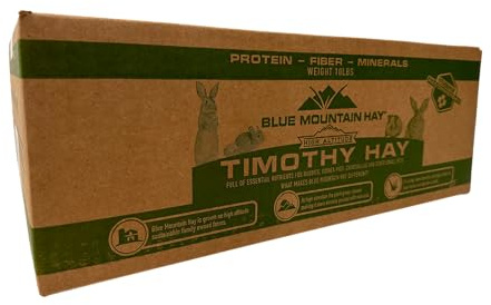Blue Mountain Hay Fresh Timothy Hay High Altitude Easy Flake Feed (10 lb), High Fiber Nutrition for Digestive Health, Soft Leafy Texture, Fresh Pet Forage for All Ages