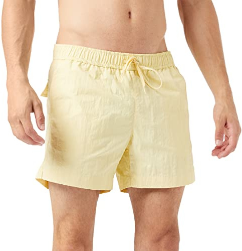 Champion Herren Beachshorts Small Logo Badehose, Giallo Pastello, L