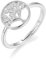 Philip Jones Anello Albero della Vita Placcato Argento Creato con Cristalli Zircondia®