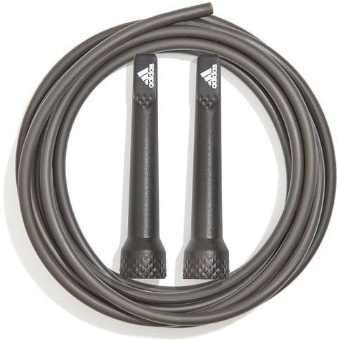 Adidas Springseil Essential - Sprungseil verstellbar bis 280 cm Länge - höhere Geschwindigkeit durch PP-Gummierung - ideal zum Seilspringen für Erwachsene und Kinder