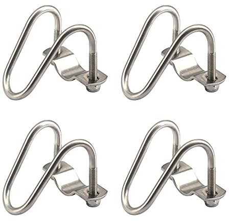 Fibbia a croce per tubo in acciaio inox, connettore a croce a forma di U, fibbia per tubo per fattoria, serra, recinzione, diametro massimo del tubo 1 1/4 (4 pezzi)