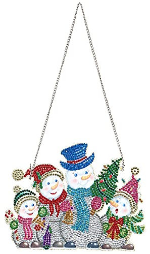5D Diamond Painting Ornamente, DIY Applique Diamant Weihnachten Anhänger Kit Weihnachtsdeko Anhänger Handwerk Wand Hängen Mosaik Kunst Türfenster Dekoration Ornament