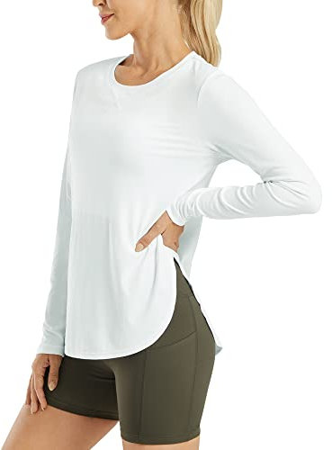 G4Free Sport Shirts für Damen Sonnenschutz Shirt UV Schutz Langarmshirt UPF 50+ Sportshirt Rashguards Yoga Ausbildung Draussen Gym Laufshirt