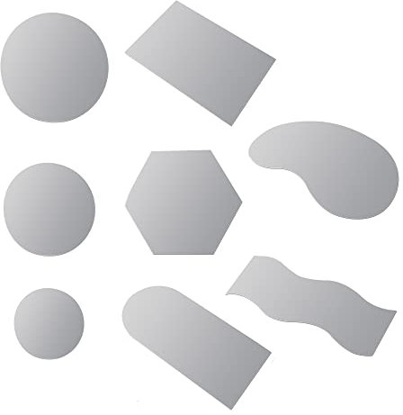 GISELA D Acryl-Spiegel-Reflektortafel, geometrische Form, Fotohintergrund, Requisiten-Set, Fotografie, Ornamente, reflektierende Displayfolie (8 Stück)