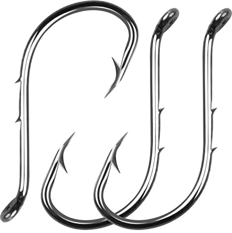Octopus Baitholder Fishing Hooks, Sharp Barbed Beak Fish Hooks Black High Carbon Steel Circle Jig Hook, Size 6/0, 100pcs