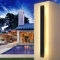 LED Wandleuchte Aussen/Innen Lang Wandlampe Anthrazit, Ip67 Wasserdicht Außenwandleuchten Aluminiumlegierung Schwarz Außenleuchte Terrasse Wandleuchte Für Gärten, Villa , Warmes Licht,115*5cm,28w