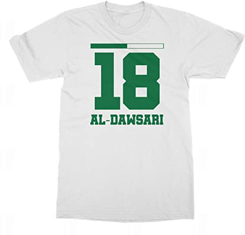 Saudi Arabia Sauf Jersey Al Dawsari 18 Trikot des Nationalvereins Trend Unisex T-Shirt (Blau, Mittel)
