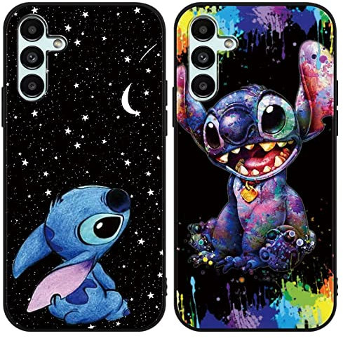 Omyzo [2 Stück Stitch Handyhülle für Samsung Galaxy A13 5G Hülle 6,5,Cute Sweet Karikatur Anime Einzigartige Lustig Ultra Dünn Matt Weich Silikon Stoßfest Kratzfest Case Schutzhülle für Samsung A13