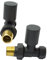 Anthracite Straight Radiator Valves Round Modern Radiator Valves Pair of 15mm x 1/2 Set of 2 for Heated Towel Rails & Central Heating Radiators Anthracite Radiator Valve Set