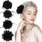 BOFUNX 4pcs Fermagli per Capelli Fiori Clip a Fiore Spilla Fiori Capelli Fiore Nero per Capelli Accessori Capelli Sposa Fiori Finti Fermagli Mollette Capelli Donna per Festa Carnevale Halloween Natale