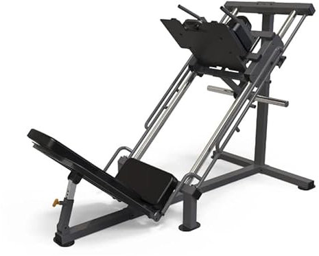 ION Fitness Squat und Beinpresse - Einfacher Zugang - Hack-Hocke und Presse Übungen - Kompatibel mit olympischen Scheiben - Unterstützt bis zu 200kg Last.