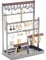 ProCase Organizer per gioielli, organizer per collane, orecchini, regali di San Valentino, 6 ripiani, supporto per collane, espositore per gioielli, albero per braccialetti e anelli, grigio