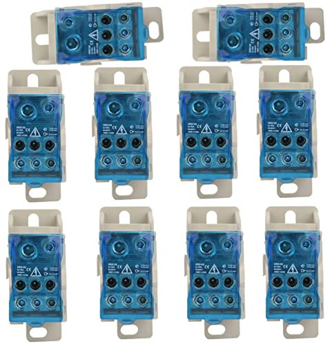Caja de Distribución de Bloques, 10Pcs UKK-125A Repartidor Electrico Carril Din 35mm, Caja de Distribución del Bloque de Terminales, para Gabinetes de DistribucióN de EnergíA y Varios Gabinetes