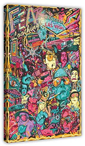FISH DRAGATE Filmposter Fear And Loathing in Las Vegas, 2, Leinwand, Poster, Wandkunst, Dekoration, Bild für Wohnzimmer, Schlafzimmer, Dekoration, Rahmenstil, 50 x 75 cm