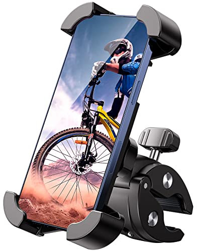 Giftorld Support de téléphone universel pour vélo, moto,Robuste et sécurisé,Verrouillage de sécurité,Compatible avec toutes les séries iPhone et autres téléphones portables de 11.9 à 17.3 cm.