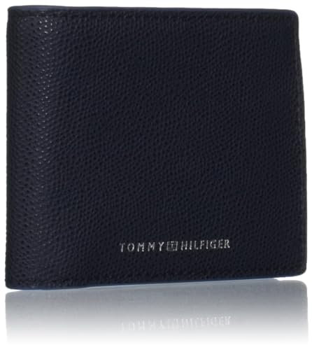 Tommy Hilfiger Herren TH STRUC Leather Mini CC Wallet Geldbörse, Space Blue