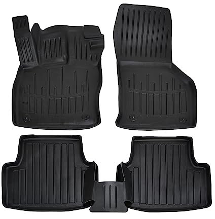 SCOUTT | 3D TPE Gummifußmatten Gummimatten Passend Für Leon ab 2020, Schwarz, Anti-Rutsch, Abwaschbar, Allwetter, Hohes Rand, 5-Tlg