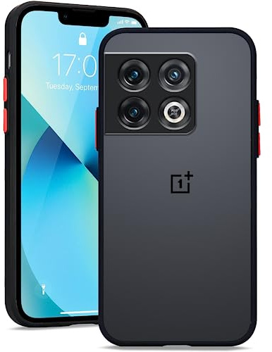 Wousunly für Oneplus 10 Pro Hülle Trasparenter Silikon PC|Handyhülle für Oneplus 10 Pro Stoßfeste Dünn Case Durchsichtig Anti Rutsch (schwarz)