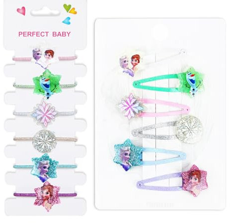 Kinder Haarschmuck,Haarspangen Mädchen Glitzer,12 Pcs Cartoon Thema Schmuckset,Haarspangen Haarring, für Kindertagsgeschenk,Geburtstag Geschenk