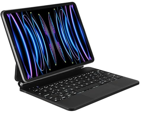 Ainoi Magic Keyboard für 12.9'' iPad Pro (2022 6. Gen/ 2021 5. Gen/ 2020 4. Gen/ 2018 3. Gen) QWERTZ-Layout, Freischwebendes Stand Design, Magnetische Tastatur Hülle mit Trackpad