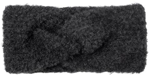 styleBREAKER Damen Strick Stirnband mit Rippstrickmuster und Twist Knoten, warmes Winter Haarband Boucle Optik, Headband 04026063, Farbe:Dunkelgrau