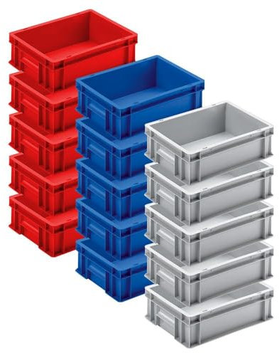 BRB 15x Euroboxen LxBxH 400x300x120 mm, 3 Farben