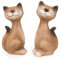 Logbuch-Verlag 2 Katzen Deko Figuren Keramik Katzenfiguren beige braun 16 cm Ostern Geschenk für Katzenbesitzer