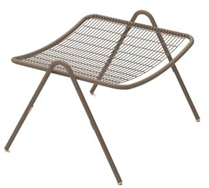 Mondo Viro Fußstütze aus lackiertem Metall Roma, niedriger Hocker für den Garten, 65 x 54 cm, 44 Stunden (Beige)