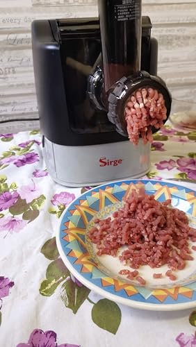 Sirge Macchina per Pasta + accessorio TRITACARNE 4 in 1 Tritacarne + Pasta + Pizza + Pane