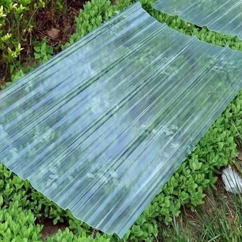 Lichtwellplatten,Wetterfestes Trapezblech,1,5mm Dicke FRP-Tageslichtplatten,Transparent Kurzrollen,Stumm Dachplatten,Dachpaneele,für Pergola-Gewächshaus-Carport (0.9x2m/35x79in,3 Pcs)