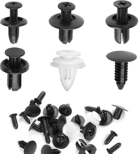XMSJSIY Juego de 100 clips de plástico para parachoques de coche, 6 tamaños, juego de tornillos de extracción de sujetadores de coche para vehículos, 100 unidades