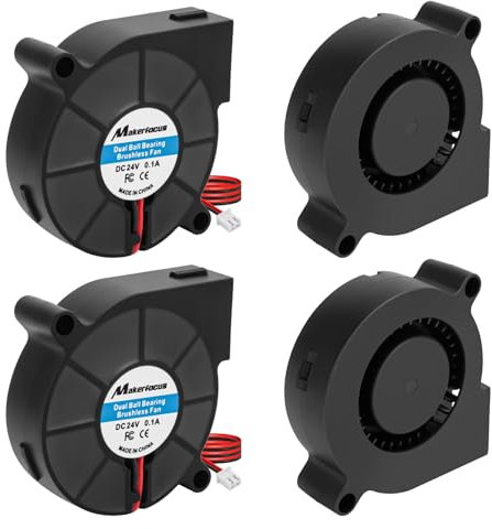 Seamuing Lot de 4 ventilateurs 5015 24 V pour imprimante 3D turbine turbine turbine double roulement à billes silencieux 50 x 50 x 15 mm pour imprimante 3D et autres petits appareils série de