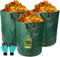 linyingdian Gartenmüllsack, 3 x 500L Gartensack mit Griff, wasserdichter Laubsack, selbststehender faltbarer Laubsack Große wiederverwendbare stabile Gartentasche (80 x 100 cm)