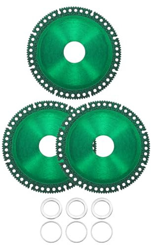 sourcing map 3pcs 4 Diamond Saw Blade, 7/8 (22mm) Arbor Cut Off Wheels, Diamond Cutting Disc Multifunction Tile Concrete Ceramic Marble Blade with 4/5 Washer for Angle Grinder, Green