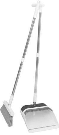 Didiseaon Juego de Escoba y Recogedor para Casa Cerdas Suaves, Mango Ergonómico y Resistente al Desgaste, Ligero y Plegable, Adecuado para Limpieza Doméstica