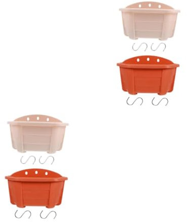 POPETPOP 2 Sätze Hängender Blumentopf Aus Holzimitat Blumentöpfe Im Freien Blumen- Plastikblumen Im Topf Wandverkleidung Garten Hängende Töpfe Blumentöpfe Für Den Innenbereich 2 Stück * 2