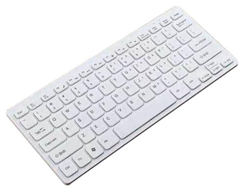 GREOHNMPAW Tastiera Compatta Cablata USB - Tastiera Ultrasottile per PC Mini Tastiera da Gioco Bianca