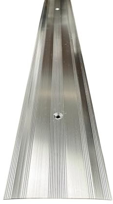 61mm Extra Wide Aluminium Cover Strip - Flooring Door Plate 900mm Long - Available in Silver or Gold Colour - DIY Transition Threshold Strip - With Fixing Screws (Silver)