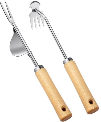 BOOLOOEN Outil Hand Weeder, en Acier Inoxydable 2 PCS Tool Weeder pour Le Jardin et la Ferme, l'outil de désherbage pour Le Jardinage, Le Jardin Weeder, l'outil de Traction des Mauvaises Herbes