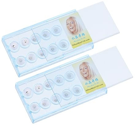 BESPORTBLE 20stücke Teiliges Weißes Zahn-schmuckset Mit Kristallverzierungen Leicht Und Komfortabel Funkelnde Zahn-deko Mit Aufbewahrungsbox Reflektierende Oberflächen Für Strahlendes Lächeln