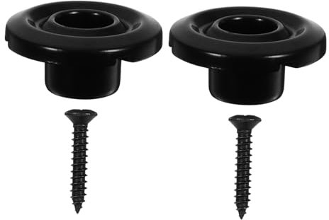 Toyvian 2pcs Black Metal Bass String Retainer Guides Screws Bass String Trees Locking Nut for Electric Guitar Stable Retainer Accessories for Players
