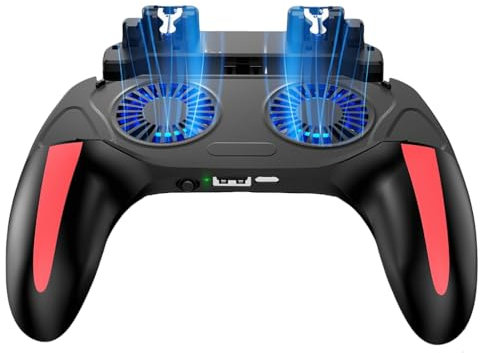 Ventilador de refrigeración, radiador de bajo ruido, controlador de juego de refrigeración de teléfono, disipador de calor portátil con doble ventilador