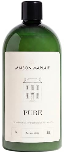 PURE Maison Marlaie - Lessive Liquide Linge Blanc Concentrée | Hypoallergénique | Parfum de Linge | Linge Clair | Fabriquée en Italie | Liquide Blanc | Lessive Concentrée | 1L