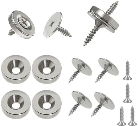 TopHoemr 4 PCS Magnetic Door Catch, Concealed Cupboard Door Holder | Silver, Thin Metal Furniture Closure Magnets, for Cabinet Closet Wardrobe Drawer