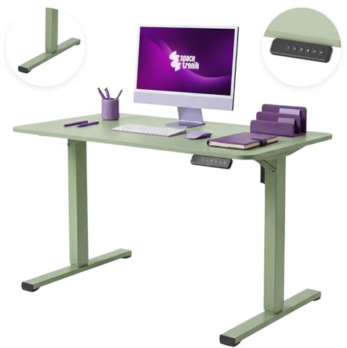 Spacetronik Höhenverstellbarer Schreibtisch 100x60 cm | Schreibtisch Höhenverstellbar Elektrisch mit Memory Funktion, Ergonomischer Steh-Sitz Tisch Computertisch, Grün